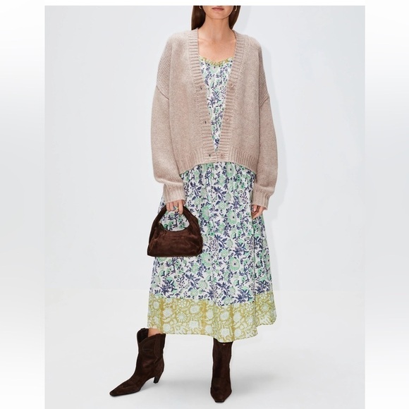 Alix of Bohemia Blue green floral Luna Jardin dress S - Picture 6 of 14